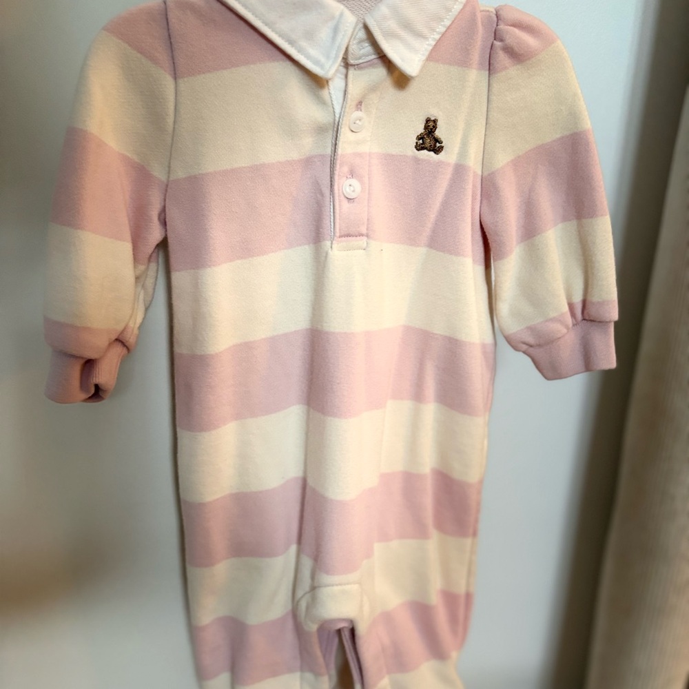 GAP Pink and Cream Striped Onesie